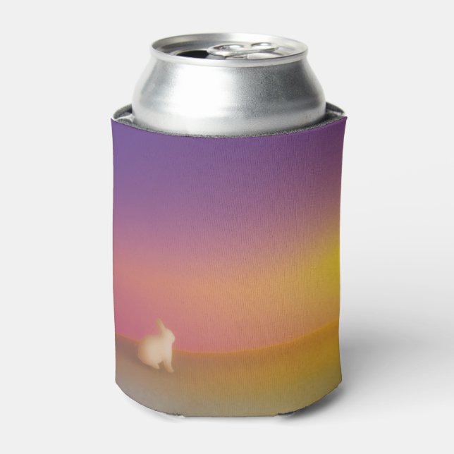 Niedliches Weißes Kaninchen auf Grassy Hill bei So Dosenkühler (Kanne Vorderseite)