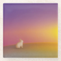 Niedliches Weißes Kaninchen auf Grassy Hill bei So