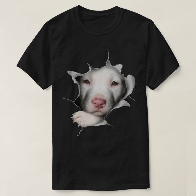 Niedliches weißes Pitbulglück im Beagle Liebhaber  T-Shirt (Design vorne)