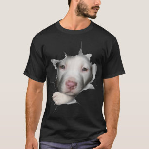 Niedliches weißes Pitbulglück im Inneren T-Shirt