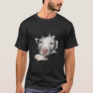 Niedliches weißes Pitbulglück im Inneren T-Shirt