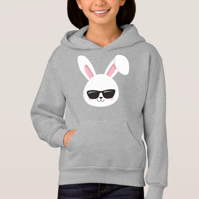Niedliches, weißes, sonniges, sonniges Bunny mit S Hoodie (Vorderseite)
