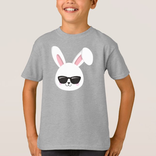Niedliches, weißes, sonniges, sonniges Bunny mit S T-Shirt (Vorderseite)