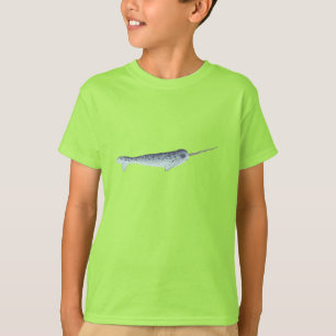 Niedliches weißes und graues Narwhal mit dem T-Shirt