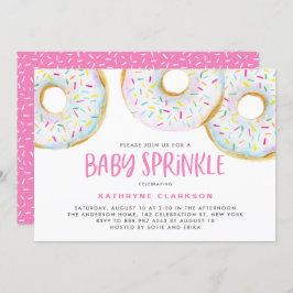 Niedliches Weißes Wasser Donuts Girl Baby Sprinkle Einladung