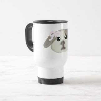 Niedliches weißes Welpenkunst-Keramik-Mug Reisebecher