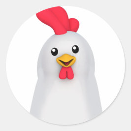 Niedliches Weißhühnchen Quadratischer Aufkleber