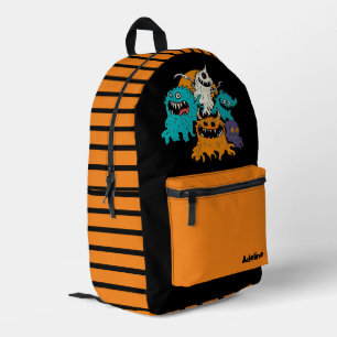 Niedliches/weißliches Halloweenmonster Bedruckter Rucksack