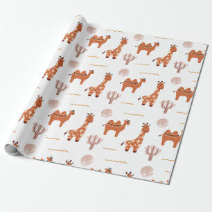 Niedliches Weißspielzeug Kakteen Kids Wrapping Pap Geschenkpapier