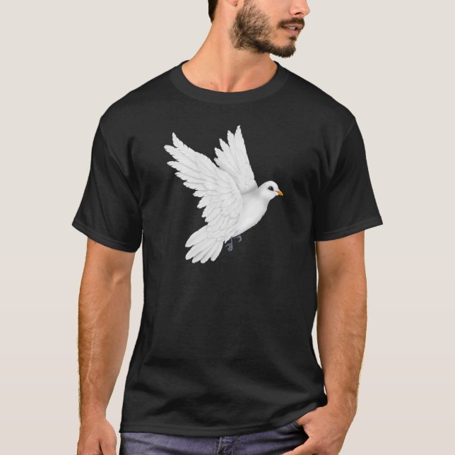 Niedliches Weißtaubenfliegen T-Shirt (Vorderseite)