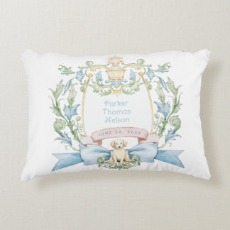 Niedliches Welpe Blue Ribbon-Wappen | Baby Jungen Dekokissen