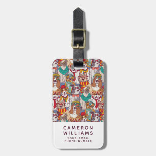 Niedliches Welpen-Mode-Muster   addieren Ihren Gepäckanhänger