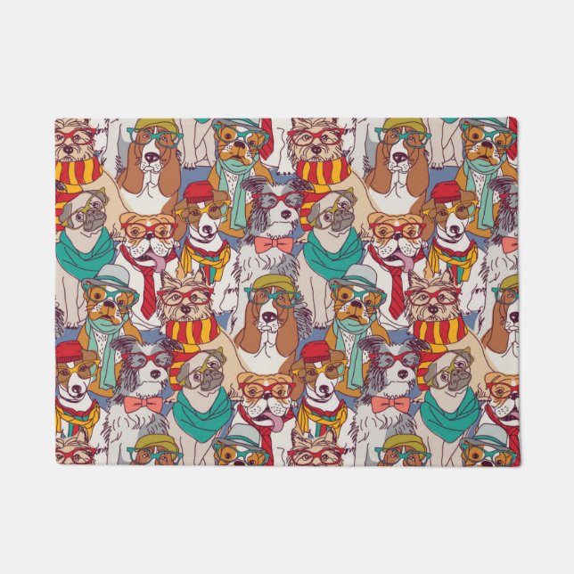 Niedliches Welpen-Mode-Muster Fußmatte (Vorderseite)