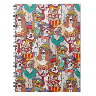 Niedliches Welpen-Mode-Muster Notizblock