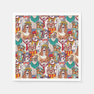 Niedliches Welpen-Mode-Muster Serviette