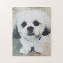 Niedliches Welpen-Puzzlespiel Shih Tzu - GROSSES