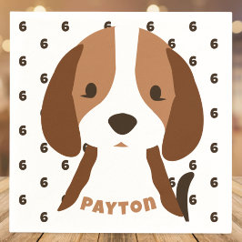 Niedliches Welpenhundealter und Namensgeber für di Serviette