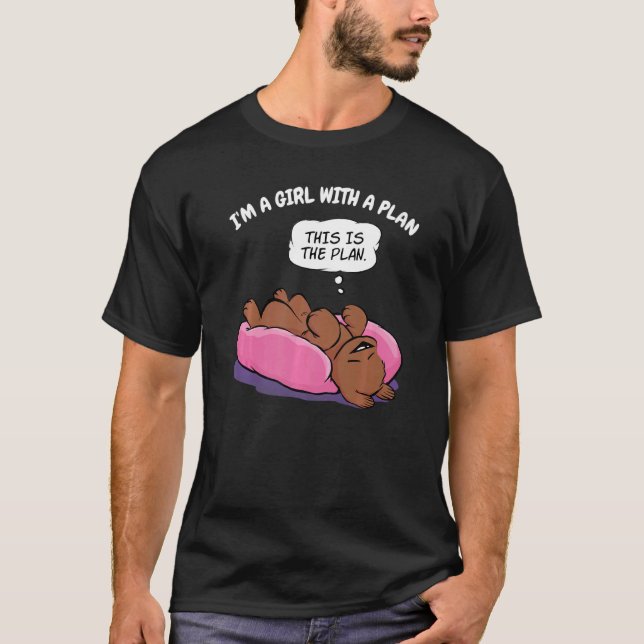Niedliches Welpenmädchen mit einer Plan Hund-Mama T-Shirt (Vorderseite)