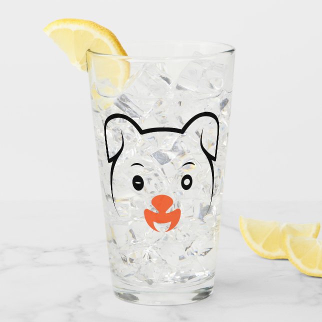 Niedliches Welpenwink Glas (Vorderseite Ice)