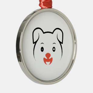 Niedliches Welpenwink Ornament Aus Metall
