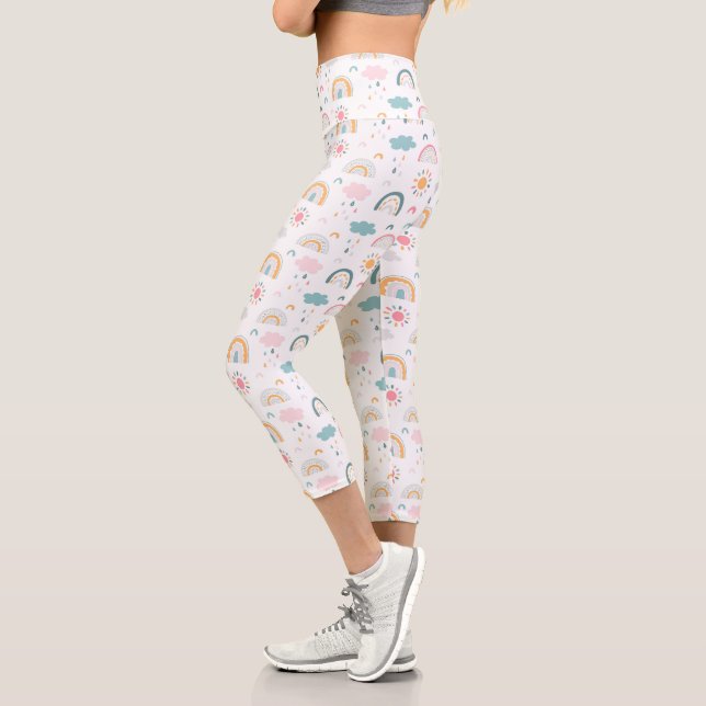 Niedliches Wettermuster Capri Leggings (Links)