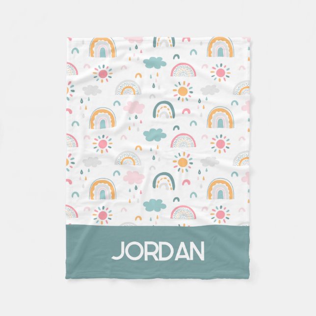 Niedliches Wettermuster Fleecedecke (Vorderseite)