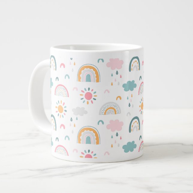 Niedliches Wettermuster Jumbo-Tasse (Vorderseite Links)