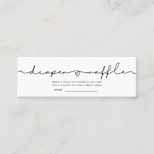 Niedliches whimsical baby dusche diaper Gewinnspie Mini Visitenkarte