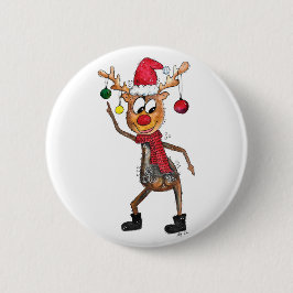 Niedliches Whimsical Dancing Weihnachtsbaum Button