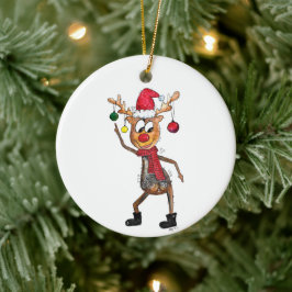 Niedliches Whimsical Dancing Weihnachtsbaum Keramik Ornament