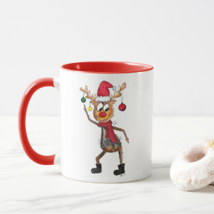 Niedliches Whimsical Dancing Weihnachtsbaum Tasse