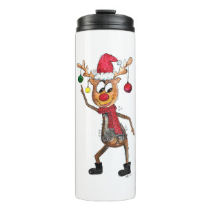 Niedliches Whimsical Dancing Weihnachtsbaum Thermosbecher