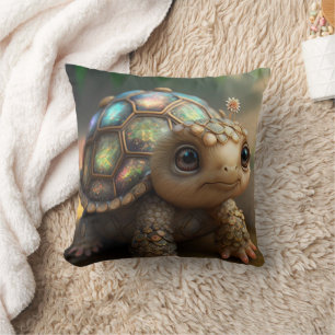 Niedliches Whimsical Glastik Glitterie Turtle Kind Kissen
