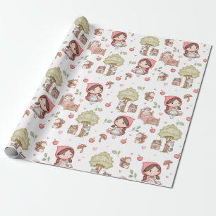 Niedliches Whimsical Little Red Riding Hood Storyb Geschenkpapier