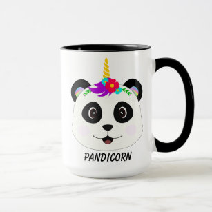 Niedliches Whimsical Panda Unicorn Pandicorn Tasse