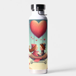 Niedliches whimsical Valentin's Day Herz Flugzeug Trinkflasche