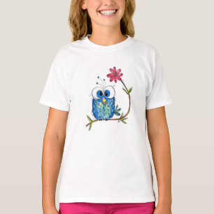 Niedliches Whimsisches Blauäulchen T-Shirt