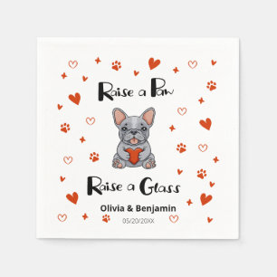 Niedliches Whimsisches Bulldog-Save the Date-Foto Serviette