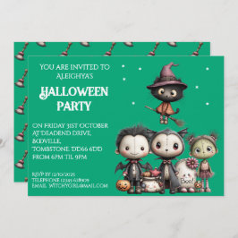 Niedliches Whimsisches Halloween-Party Einladung