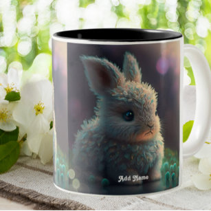 Niedliches Whimsisches Kaninchen-Wald Tier Persona Zweifarbige Tasse