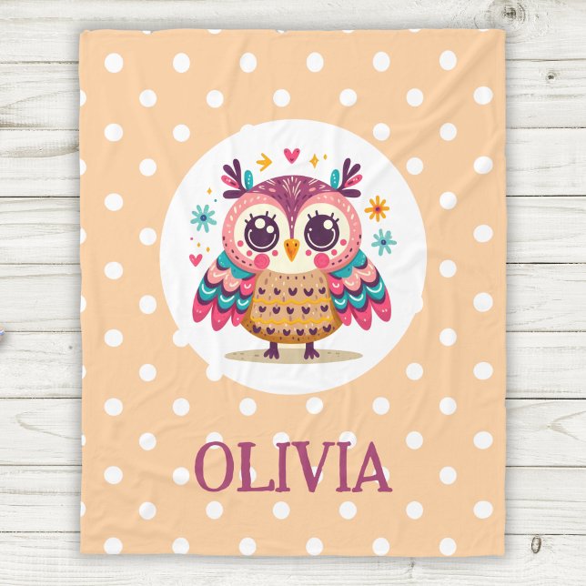 Niedliches Whimsisches Owl Fleecedecke (Von Creator hochgeladen)