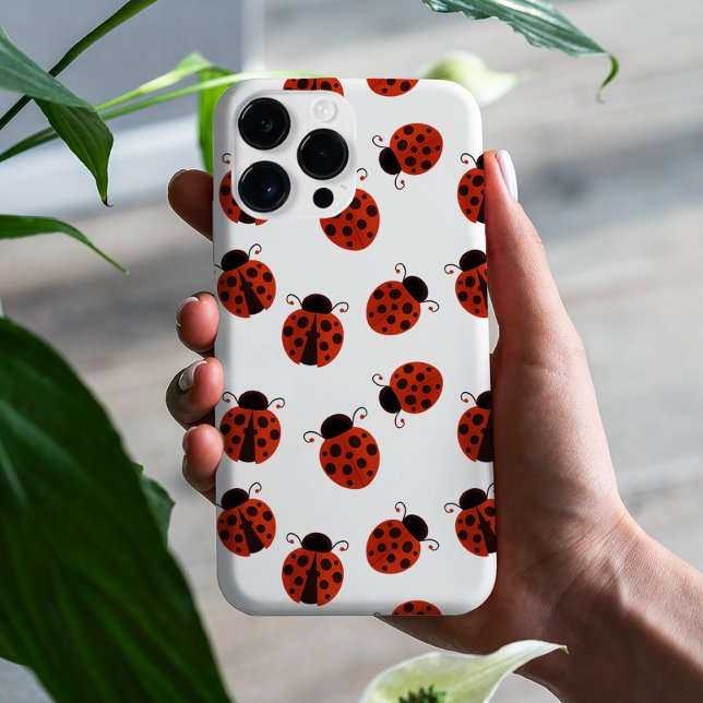 Niedliches Whimsisches Red Ladybug Polka Dot Patte Case-Mate iPhone Hülle (Von Creator hochgeladen)