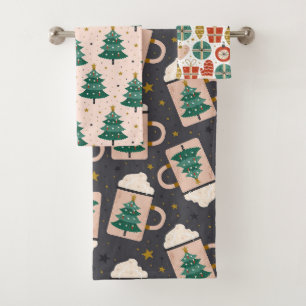 Niedliches Whimsisches Vintages skandinavisches We Badhandtuch Set