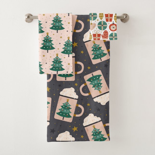 Niedliches Whimsisches Vintages skandinavisches We Badhandtuch Set (Insitu)