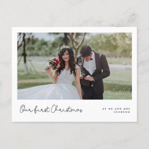 Niedliches whimsisisches Unser erstes Weihnachtsfe Postkarte