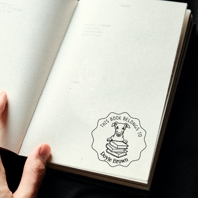 Niedliches Whippet-Hundbuch Gummistempel (Von Creator hochgeladen)