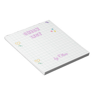 Niedliches White & Colorful Gingham Muster Notizblock