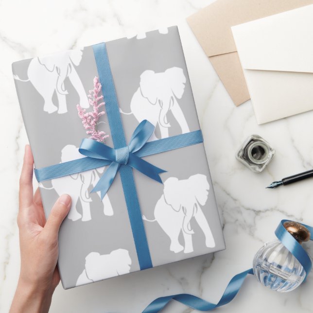 Niedliches White Elephant-Geschenk Austausch Weihn Geschenkpapier (Schenken)