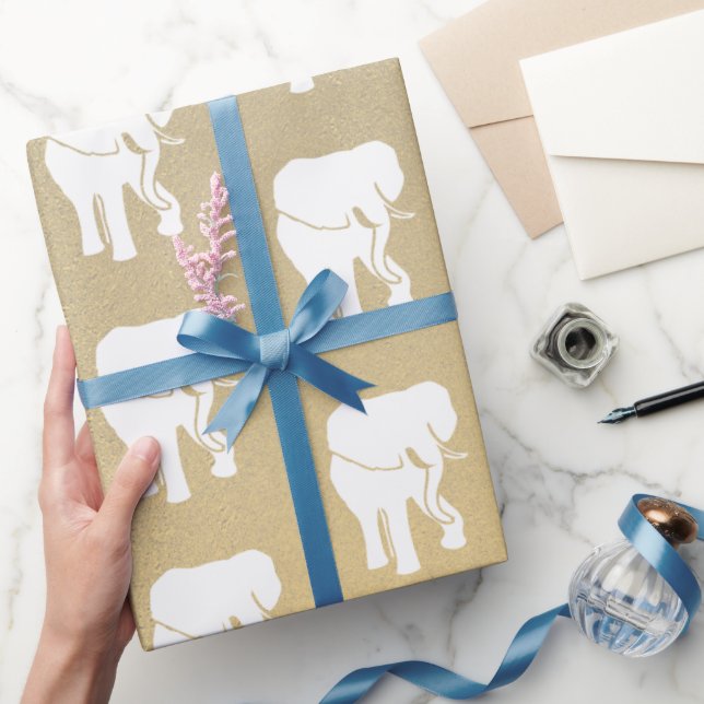 Niedliches White Elephant-Geschenk Austausch Weihn Geschenkpapier (Schenken)