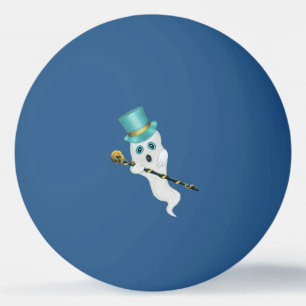 Niedliches White Ghost Blue Augen Top Hat Cane mit Tischtennisball
